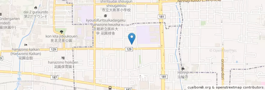 Mapa de ubicacion de 北野神社御旅所 en اليابان, 京都府, 京都市, 中京区.