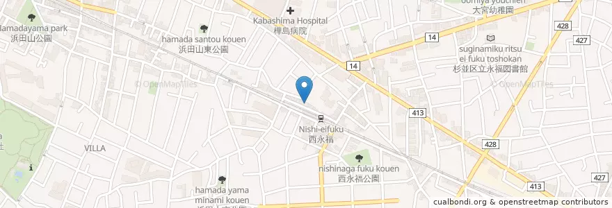 Mapa de ubicacion de 世界真光文明教団 杉並永福道場 en Giappone, Tokyo, 杉並区.