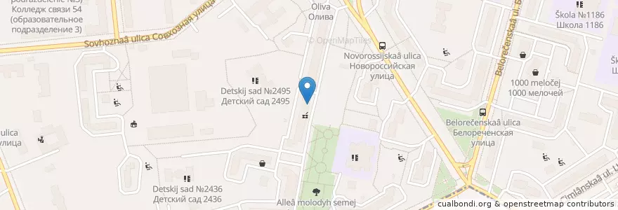 Mapa de ubicacion de Агапе en 러시아, Центральный Федеральный Округ, Москва, Юго-Восточный Административный Округ, Район Люблино.