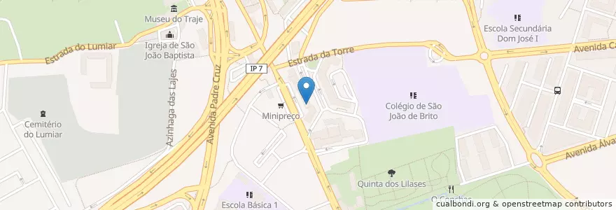 Mapa de ubicacion de Santander Totta en 葡萄牙, Área Metropolitana De Lisboa, Lisboa, Grande Lisboa, 里斯本, Lumiar.