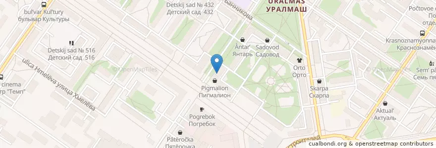 Mapa de ubicacion de Сим-Сим en ロシア, ウラル連邦管区, スヴェルドロフスク州, エカテリンブルク管区.