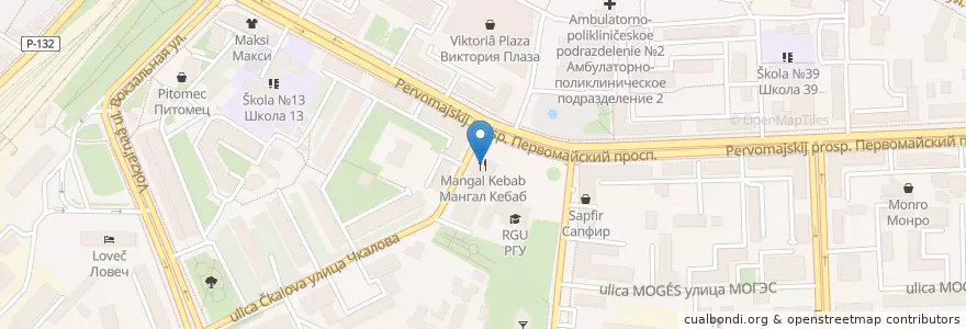 Mapa de ubicacion de Мангал Кебаб en روسيا, Центральный Федеральный Округ, ريازان أوبلاست, Городской Округ Рязань.