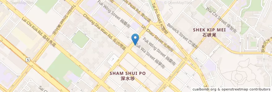 Mapa de ubicacion de 麥當勞 McDonald's en China, Provincia De Cantón, Hong Kong, Kowloon, Nuevos Territorios, 深水埗區 Sham Shui Po District.