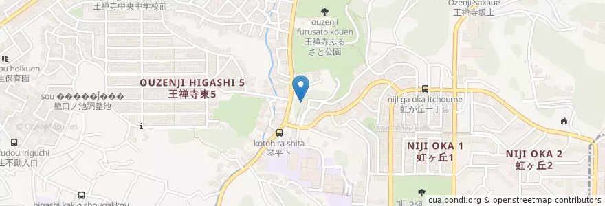 Mapa de ubicacion de 琴平神社 en Japan, Präfektur Kanagawa, 川崎市, 麻生区.