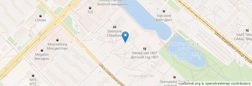 Mapa de ubicacion de Отделение связи №119415 en Russia, Central Federal District, Moscow, Western Administrative Okrug, Prospekt Vernadskogo District.