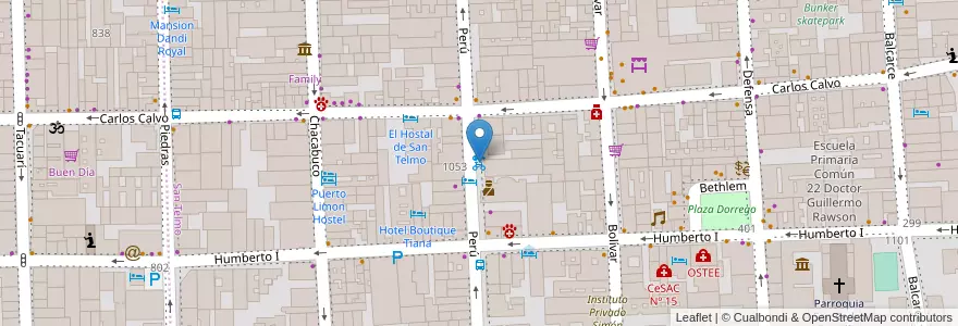 Mapa de ubicacion de 117 - Humberto 1° en 아르헨티나, Ciudad Autónoma De Buenos Aires, Comuna 1, 부에노스아이레스.
