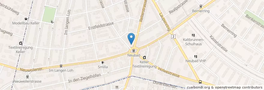 Mapa de ubicacion de Neubad-Apotheke en Switzerland, Basel-City, Basel.