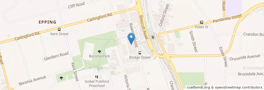 Mapa de ubicacion de The Epping Club en Australia, New South Wales, Sydney, City Of Parramatta Council.