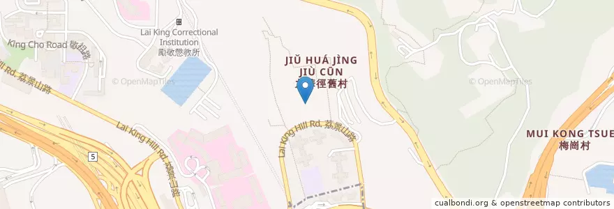 Mapa de ubicacion de 九華徑自助燒烤場 Kau Wa Keng BBQ Ground en China, Guangdong, Hong Kong, Wilayah Baru, 葵青區 Kwai Tsing District.