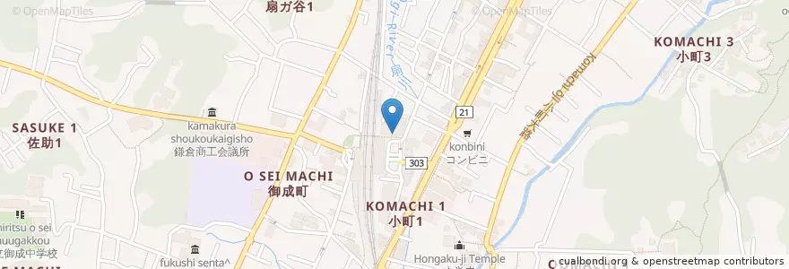 Mapa de ubicacion de 川古江屋 en اليابان, كاناغاوا, 鎌倉市.