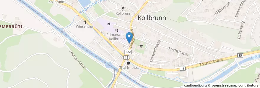 Mapa de ubicacion de Pizza Kebab Haus Kolbi en Schweiz/Suisse/Svizzera/Svizra, Zürich, Bezirk Winterthur, Zell (Zh).