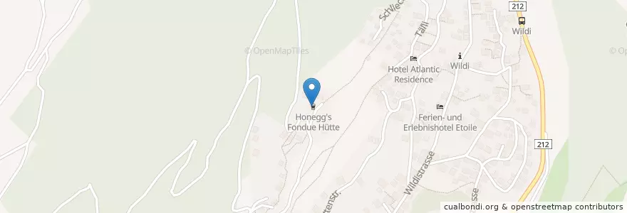 Mapa de ubicacion de Honegg's Fondue Hütte en İsviçre, Valais/Wallis, Visp, Saas-Fee.