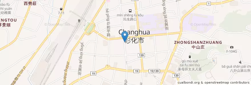 Mapa de ubicacion de A Quan Soy-Stewed Pork Rice en Taiwán, Provincia De Taiwán, Condado De Changhua, 彰化市.