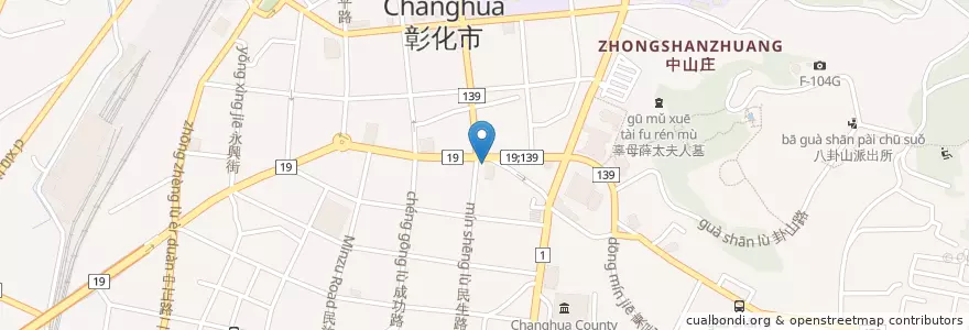 Mapa de ubicacion de 紫竹林雞腳凍 en 台湾, 台湾省, 彰化県, 彰化市.