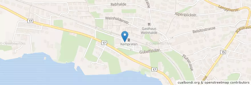 Mapa de ubicacion de Rapperswil-Jona Bahnhof Kempraten en Schweiz/Suisse/Svizzera/Svizra, Sankt Gallen, Wahlkreis See-Gaster, Rapperswil-Jona.