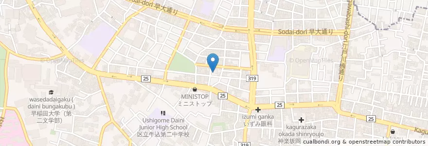 Mapa de ubicacion de 宗源寺 en Japan, 東京都, 新宿区.