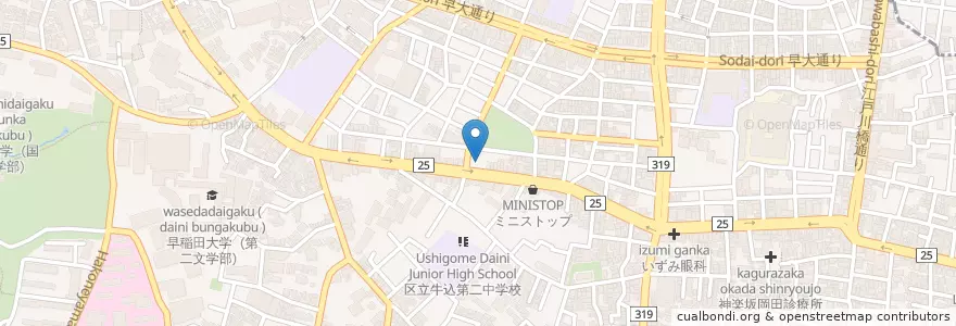 Mapa de ubicacion de 龍善寺 en 日本, 東京都, 新宿区.