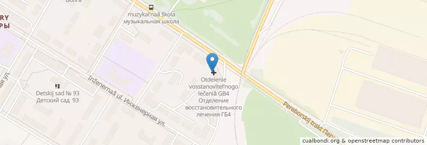 Mapa de ubicacion de Отделение восстановительного лечения ГБ4 en Rusia, Distrito Federal Central, Óblast De Yaroslavl, Рыбинский Район, Городской Округ Рыбинск.