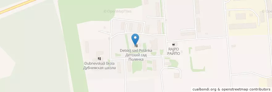 Mapa de ubicacion de Детский сад Полянка en 俄罗斯/俄羅斯, Центральный Федеральный Округ, 莫斯科州, Городской Округ Ступино.