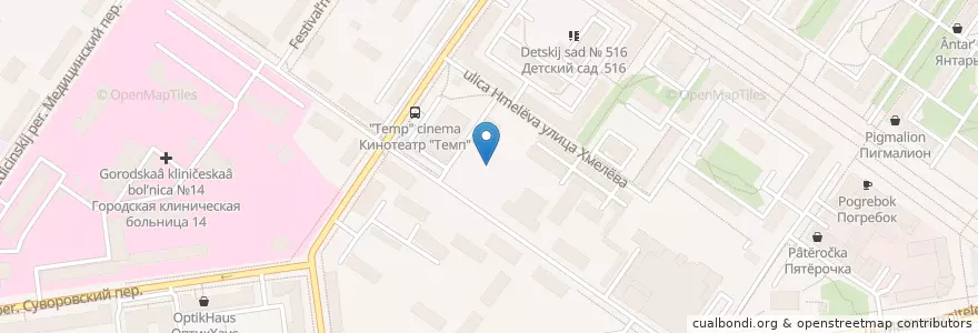 Mapa de ubicacion de Temp en Russia, Уральский Федеральный Округ, Свердловская Область, Городской Округ Екатеринбург.