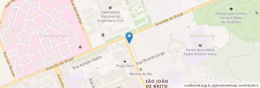 Mapa de ubicacion de Farmácia Brisália en 포르투갈, Área Metropolitana De Lisboa, Lisboa, Grande Lisboa, 리스본, Alvalade.