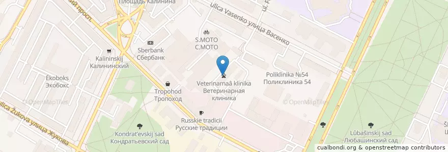 Mapa de ubicacion de Ветеринарная клиника en Rusland, Северо-Западный Федеральный Округ, Oblast Leningrad, Sint-Petersburg, Калининский Район, Финляндский Округ.