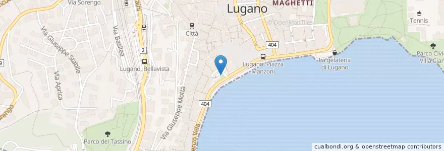 Mapa de ubicacion de Fontana Antonio Bossi en Швейцария, Тичино, Лугано, Lugano, Circolo Di Lugano Ovest.