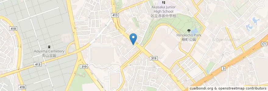 Mapa de ubicacion de EU-syokudou en 日本, 東京都, 港区.