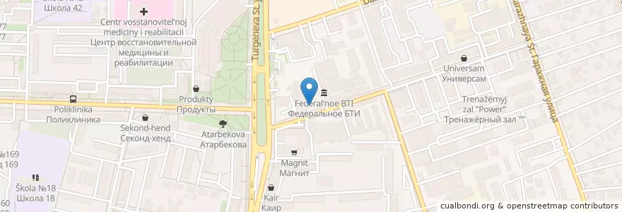 Mapa de ubicacion de Таверна у Замка en Rusia, Южный Федеральный Округ, Краснодарский Край, Городской Округ Краснодар.
