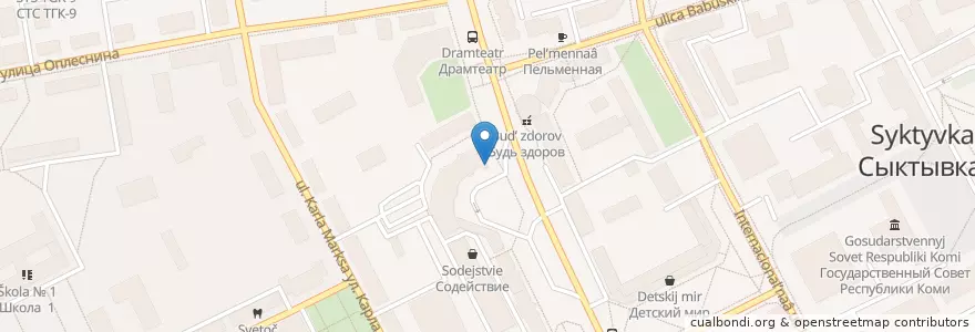 Mapa de ubicacion de Пентхаус en Rússia, Северо-Западный Федеральный Округ, Республика Коми, Городской Округ Сыктывкар.