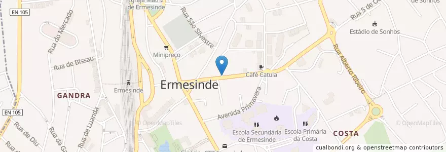 Mapa de ubicacion de Bombeiros Voluntários de Ermesinde en Portugal, Norte, Área Metropolitana Do Porto, Porto, Valongo, Ermesinde.