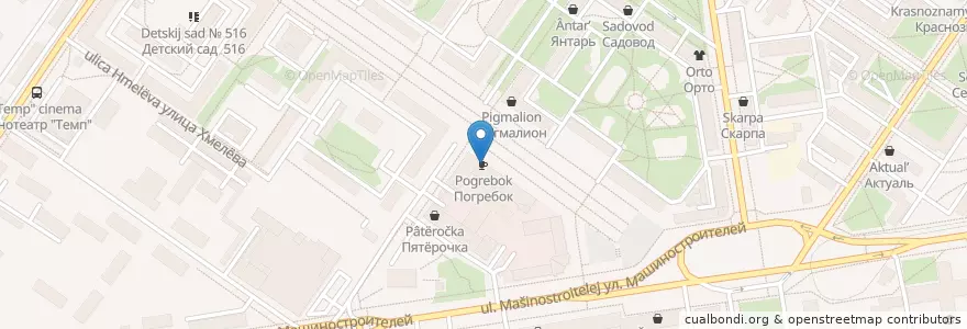 Mapa de ubicacion de Погребок en Russie, District Fédéral De L'Oural, Oblast De Sverdlovsk, Городской Округ Екатеринбург.