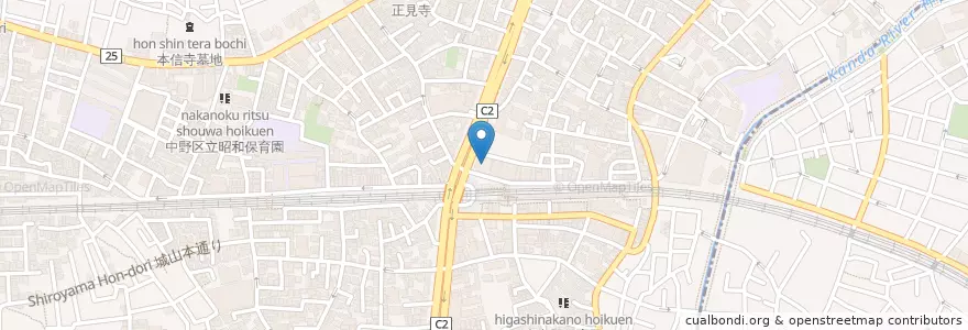 Mapa de ubicacion de 三菱UFJ銀行 en Japan, 東京都, 中野区.