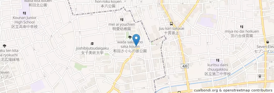 Mapa de ubicacion de 西武治療室 en Japan, Tokio, 中野区.