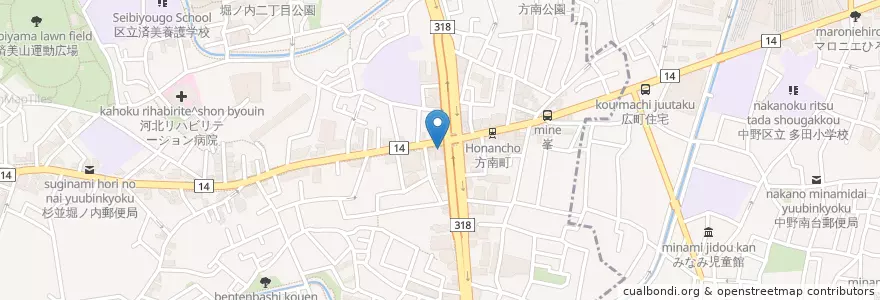 Mapa de ubicacion de ジョナサン en اليابان, 東京都, 杉並区.