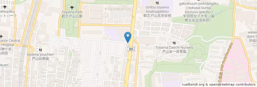 Mapa de ubicacion de こがね製麺所 en Japan, Tokio, 新宿区.