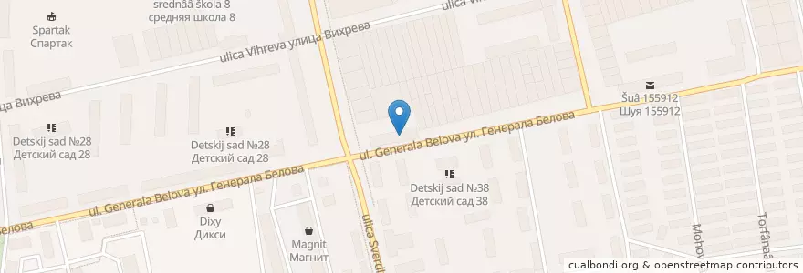 Mapa de ubicacion de Стоматология en Russia, Distretto Federale Centrale, Oblast' Di Ivanovo, Шуйский Район, Городской Округ Шуя.