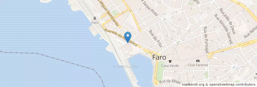 Mapa de ubicacion de Terminal Rodoviario de Faro en Portugal, Algarve, Algarve, Faro, Faro, Faro.