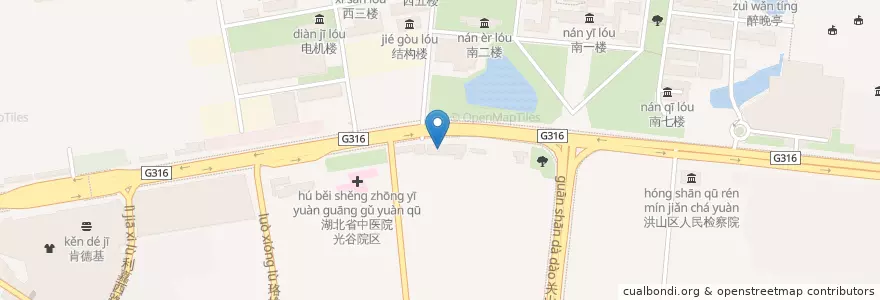 Mapa de ubicacion de 关山街道办事处 en 中国, 湖北省, 武汉市, 洪山区, 东湖新技术开发区（托管）, 关东街道.