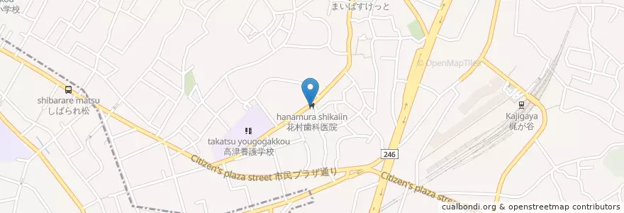 Mapa de ubicacion de 花村歯科医院 en Japão, 神奈川県, 川崎市, 高津区, 宮前区.