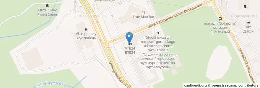 Mapa de ubicacion de VTB en Russia, Northwestern Federal District, Leningrad Oblast, Sosnovy Bor, Kaarosta District.