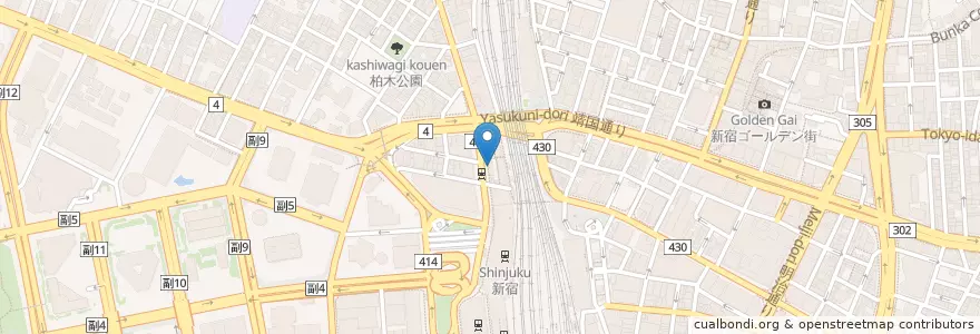 Mapa de ubicacion de ケンタッキーフライドチキン en Japón, Tokio, Shinjuku.