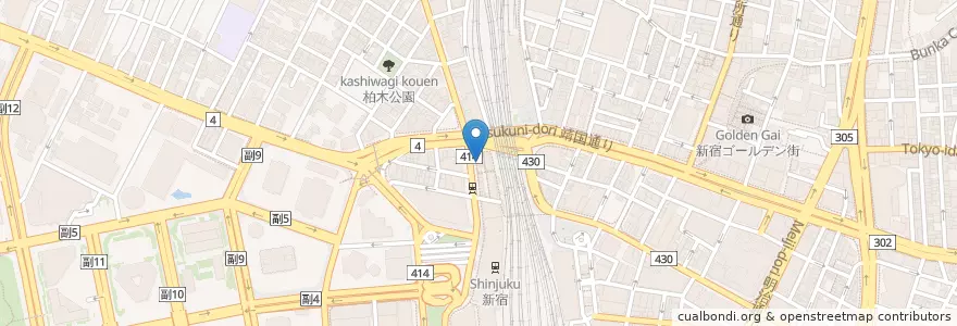 Mapa de ubicacion de かつ屋 en 日本, 東京都, 新宿区.