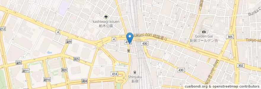 Mapa de ubicacion de CoCo壱番屋 en Japonya, 東京都, 新宿区.