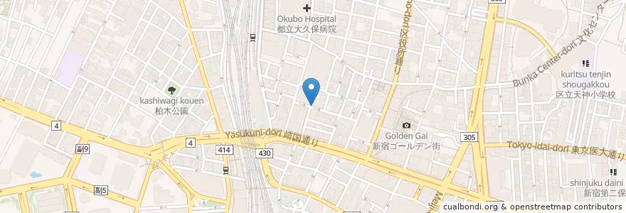 Mapa de ubicacion de 天下一品 en 日本, 東京都, 新宿区.