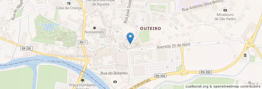 Mapa de ubicacion de A Gruta en پرتغال, Aveiro, Centro, Baixo Vouga, Águeda, Águeda E Borralha.