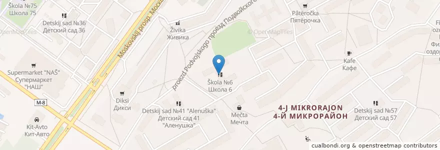 Mapa de ubicacion de Школа №6 en Rusland, Centraal Federaal District, Oblast Jaroslavl, Ярославский Район, Городской Округ Ярославль.