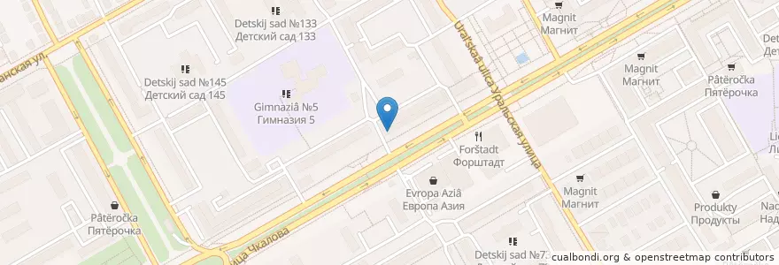 Mapa de ubicacion de Оренлек en Rusland, Приволжский Федеральный Округ, Оренбургская Область, Городской Округ Оренбург.