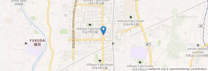 Mapa de ubicacion de 大和市渋谷学習センター 図書室 en Japan, Kanagawa Prefecture, Yamato.