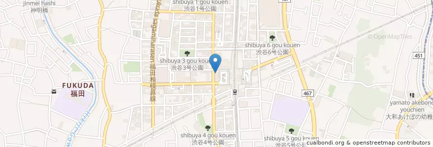Mapa de ubicacion de 神奈川銀行 en 日本, 神奈川県, 大和市.